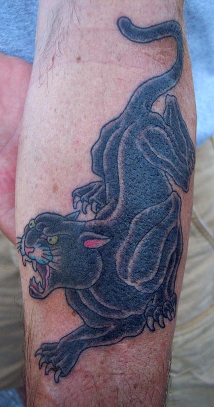 Traditional panther tattoo 🐆🩸 Done by @gordo_tattooer . . . . . . #tattoo  #aztattoo #blt #blacklotustattooers #tattooartist #tatt... | Instagram